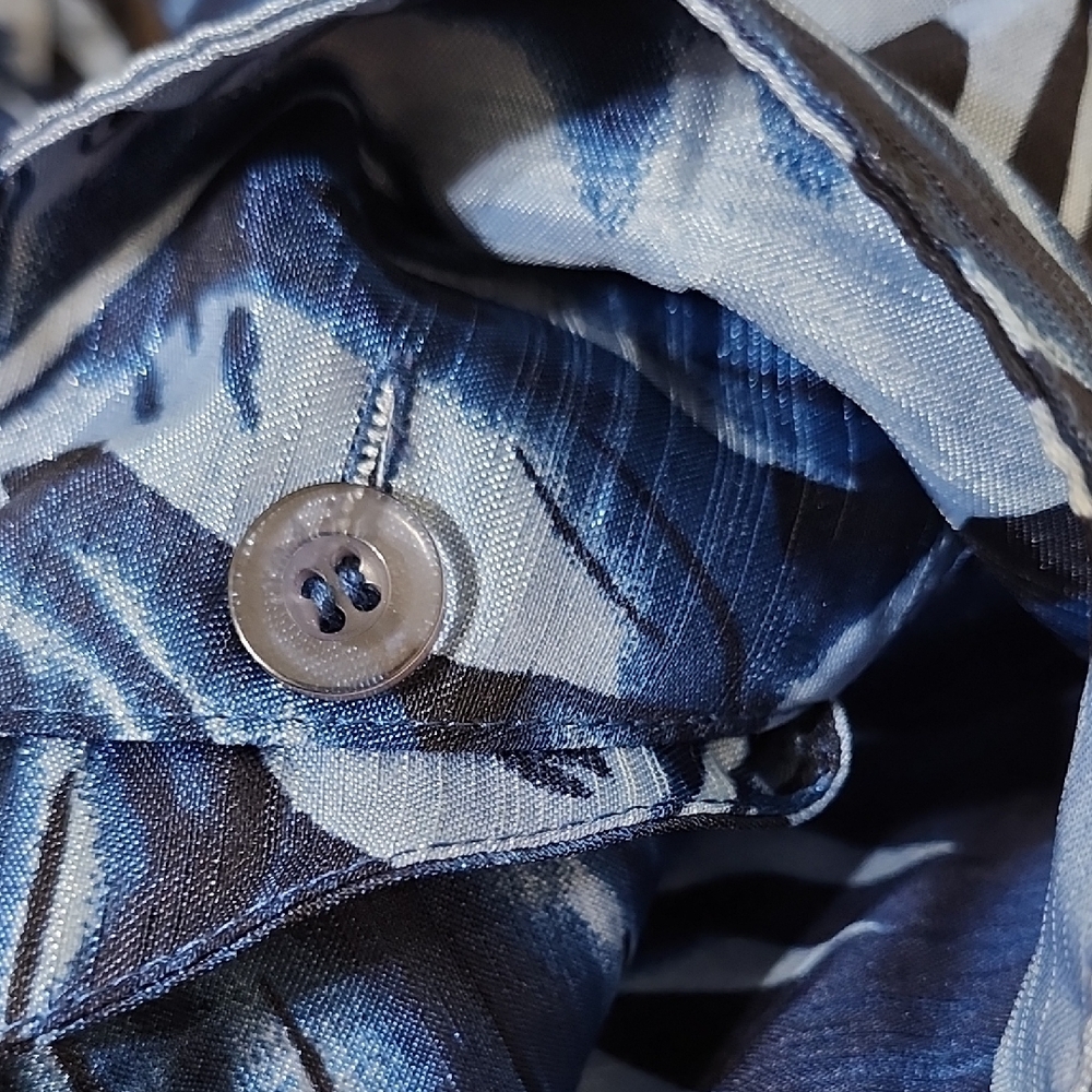 Selene Sport Blue 3/4 Sleeve Button Down Blouse - Picture 7 of 8